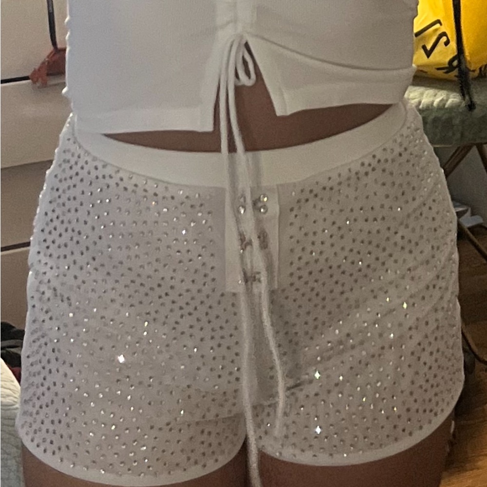 Akira white shorts bedazzled size small